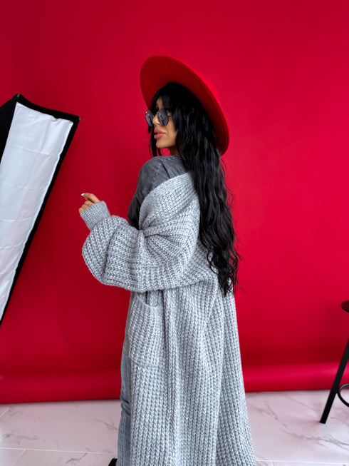 Knitted cardigan "MALIBU" - gray